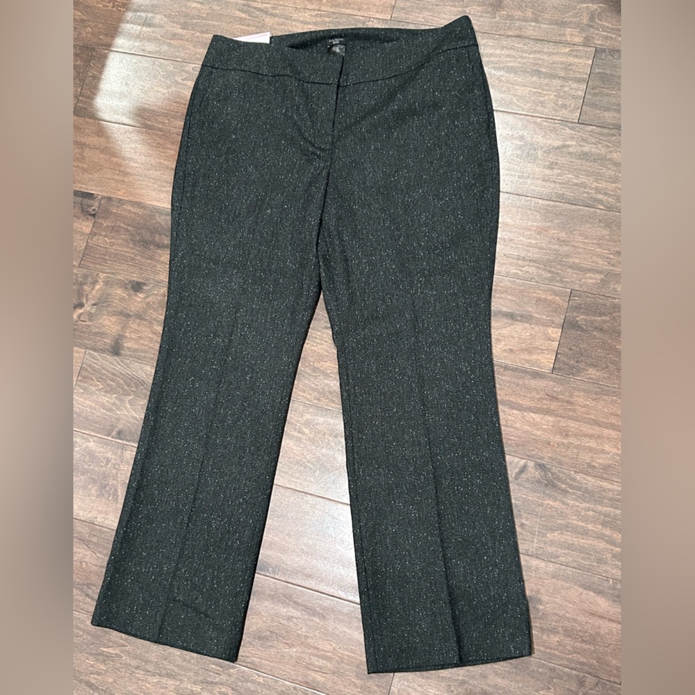 NWT Ann Taylor charcoal flecked trousers 14P